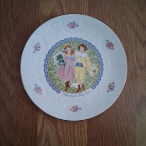 Royal Doulton Valentine's Day Plate with Pink and Blue Accents